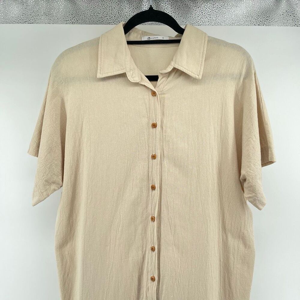 Cupshe Cotton Gauze Maxi Cover Up Shirt Dress Beach Duster One Size - Picture 5 of 14